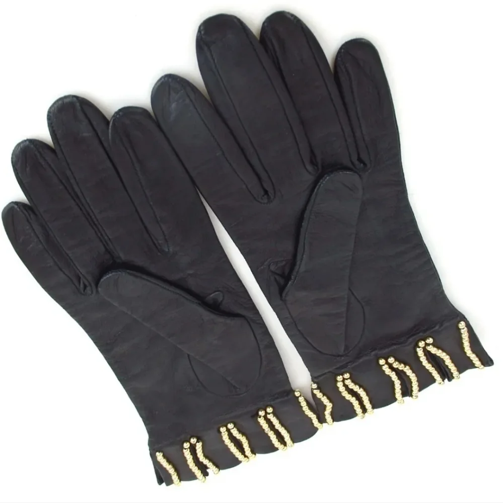 VALENTINO GARAVANI  SIZE 6.5 GLOVES LEATHER